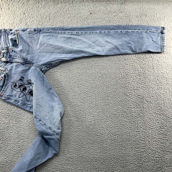 Levis 502 Jeans Mens 29 (27X26) Power Puff Girls Blue Clean Blue Denum - Picture 11 of 15